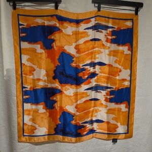 Scoop Orange and Royal Blue Satin Scarf
